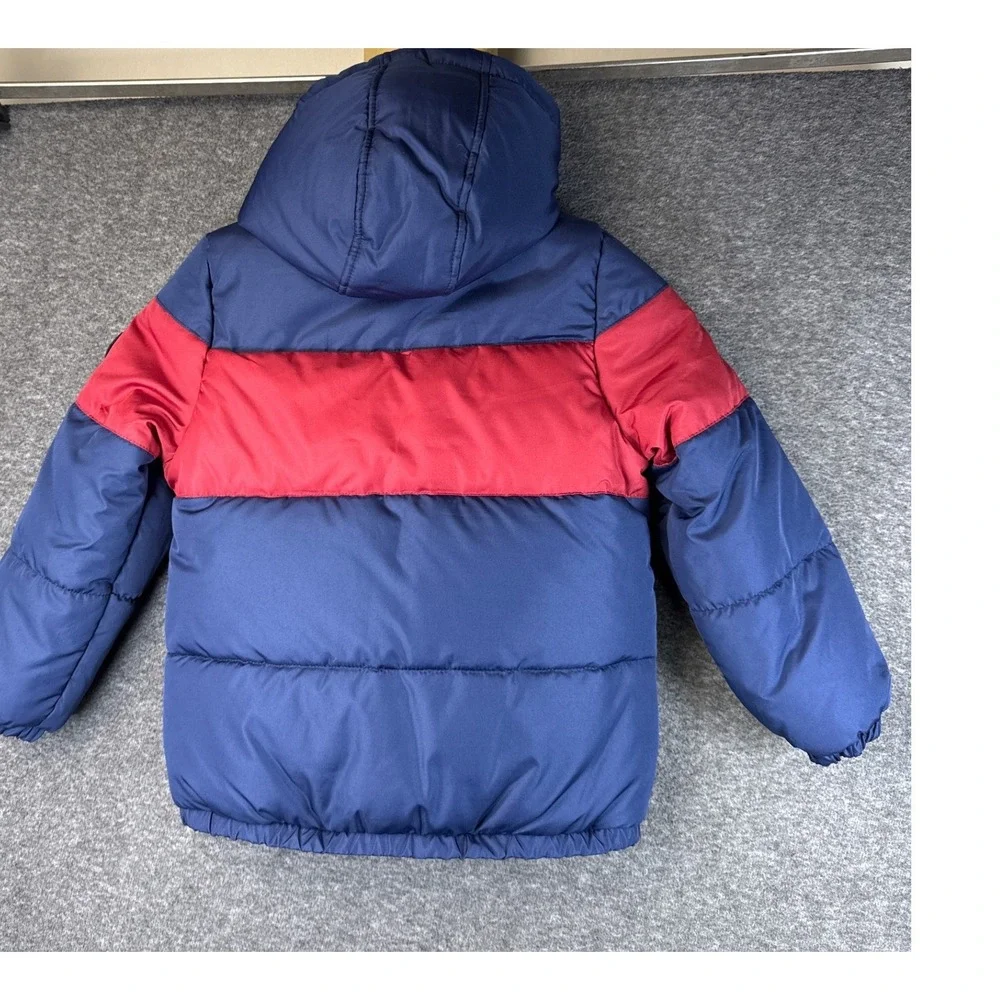 OshKosh B'gosh‎ Kids L7 Puffer Jacket Hooded Blue Red Winter Warm Sherpa Lined